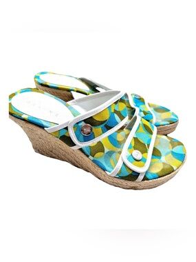 Celine en toile vert taille Multicolor Espadrille Wedge Sandals